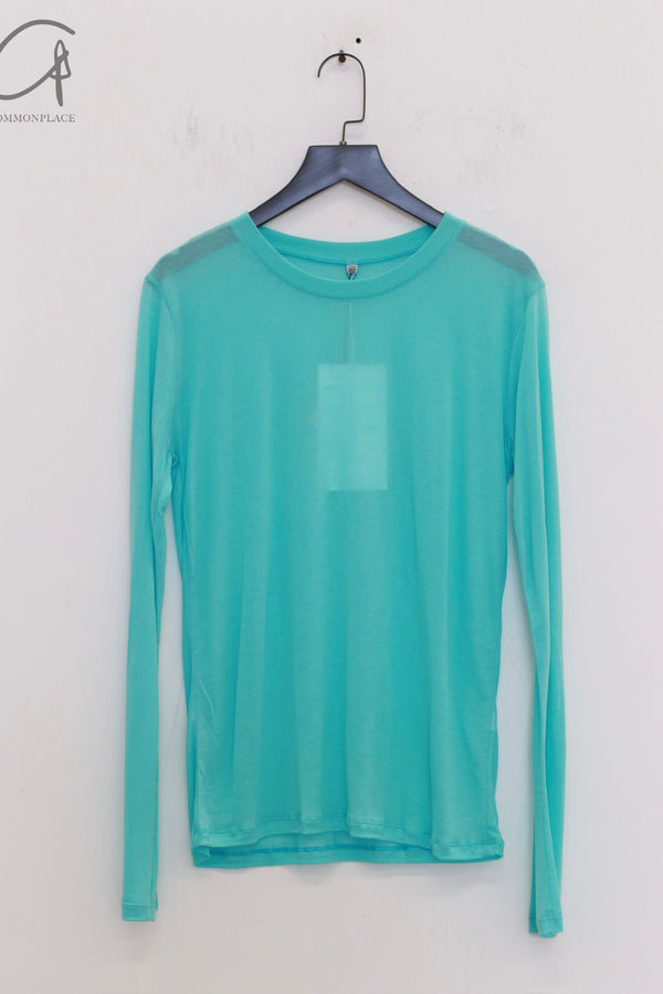 BASERANGE Classic Bamboo Fiber Bamboo Cotton Long Sleeve T-Shirt Collection Round Neck Bottoming Shirt France BAS-TOLS-BL-SP25-LSS Turquoise TOLS-BL-000